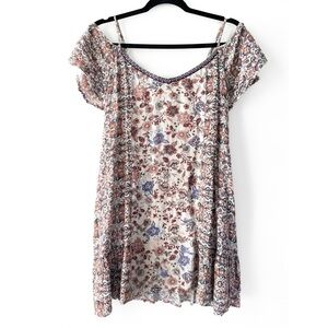 Band‎ of Gypsies Embroidered Floral Mini Dress M Festival Boho Off Shoulder
